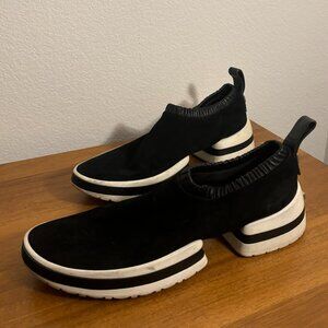 Size 9 Stuart Weitzman Sporty Black Suede Slip On Sneakers